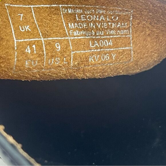 Dr. MARTENS Leona Lo Size 9 Vintage Smooth Leather Lug Sole Heeled Shoe, Black - Picture 12 of 13